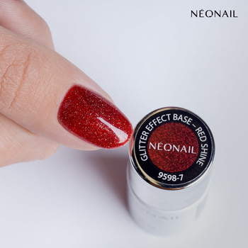 Esmalte semipermanente 7,2 ml - Glitter Effect Base Red Shine