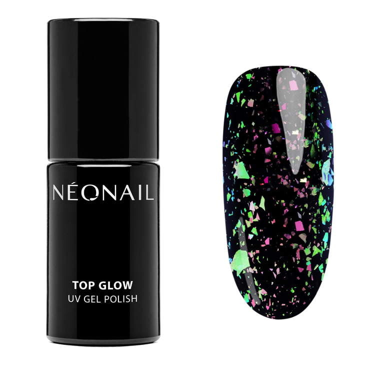 Esmalte semipermanente 7,2ml - Top Glow Lime Aurora Flakes